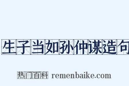 生子当如孙仲谋造句是什么意思的图片